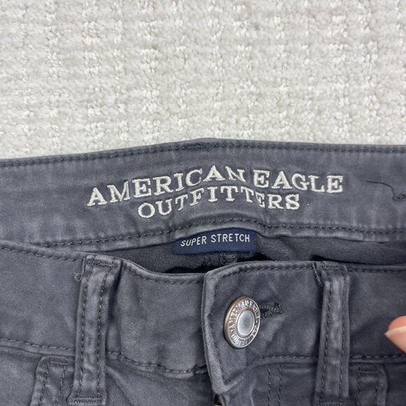 Y2K American Eagle Super Stretch Jegging Punk Grunge Zip Biker Women's Sz 2 - Picture 7 of 13